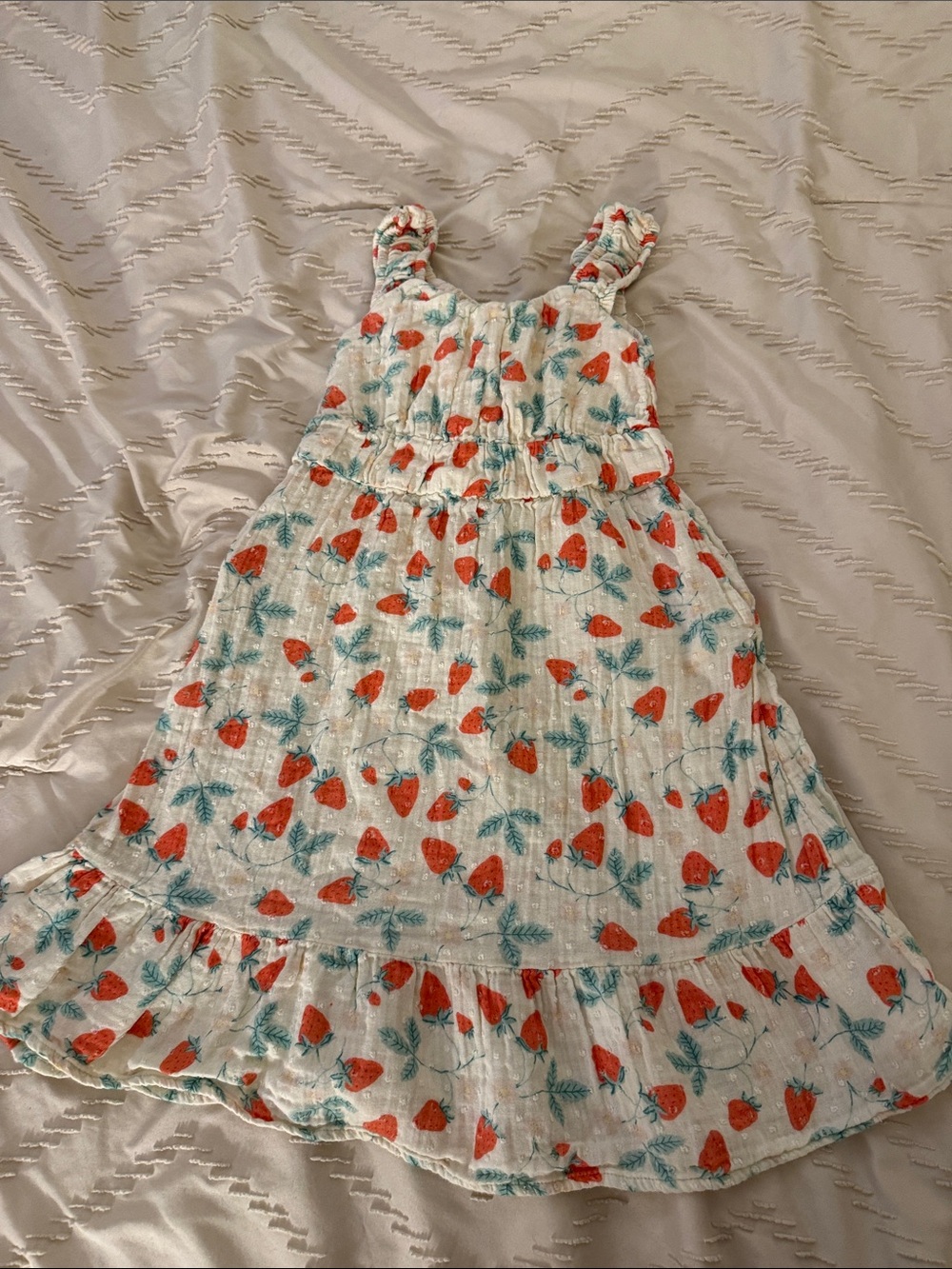 Cat & Jack White Sundress with Red Strawberry Print